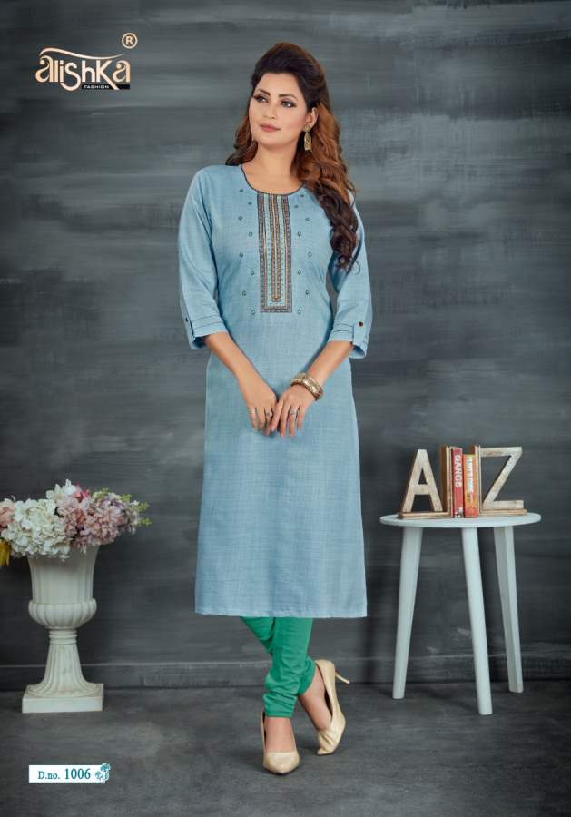 Alishka Prisha Ethnic Wear Embroidery Work Kurti Collection